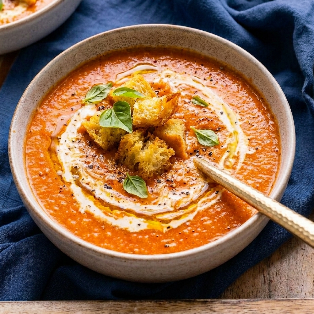 Satisfying Dump and Go Creamy Tomato Basil Soup