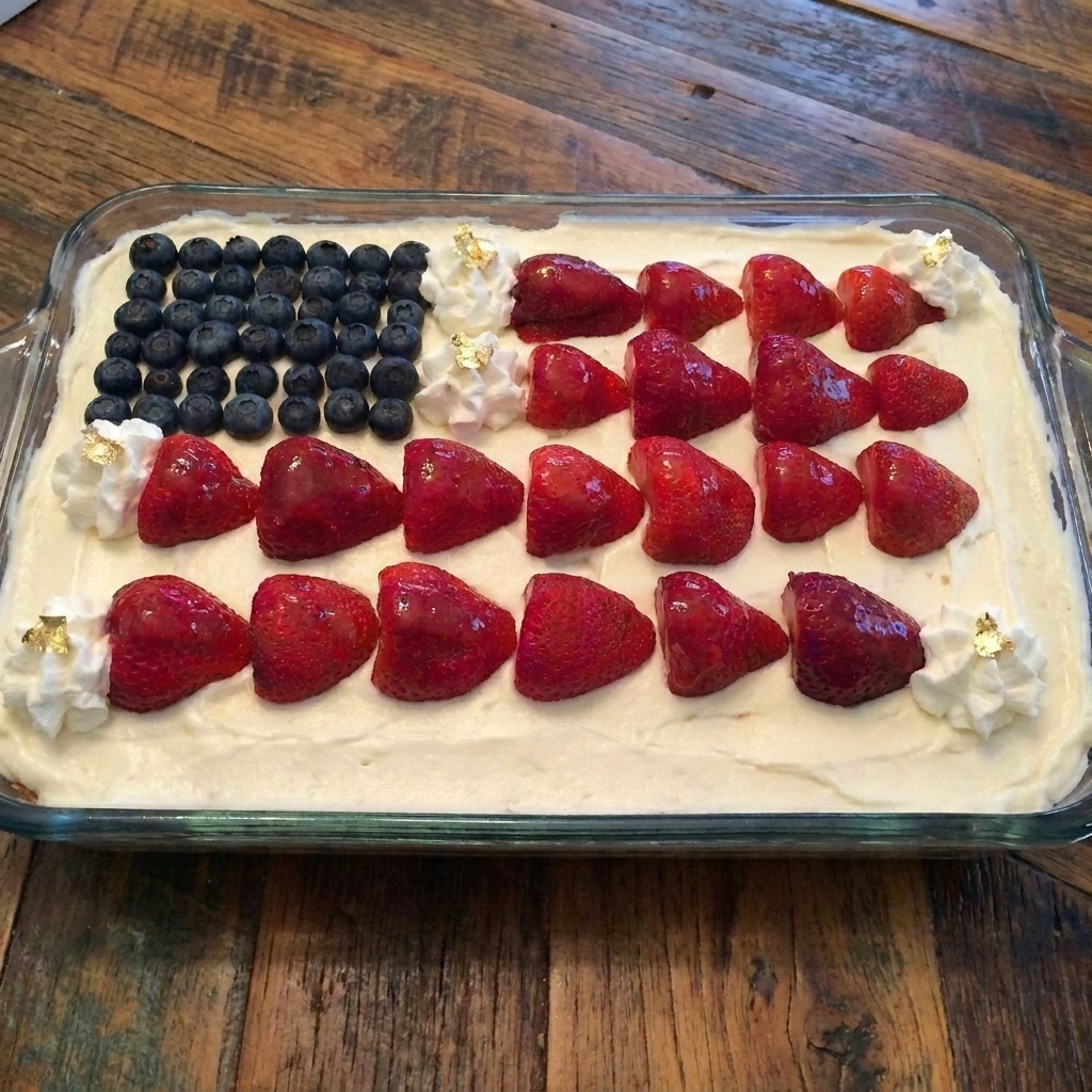 Decadent No-Bake Red, White, and Blue Cheesecake