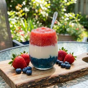Quick and Easy Red, White, and Blue Granita