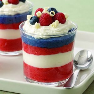 Show-Stopping Red, White, and Blue Layered Mousse